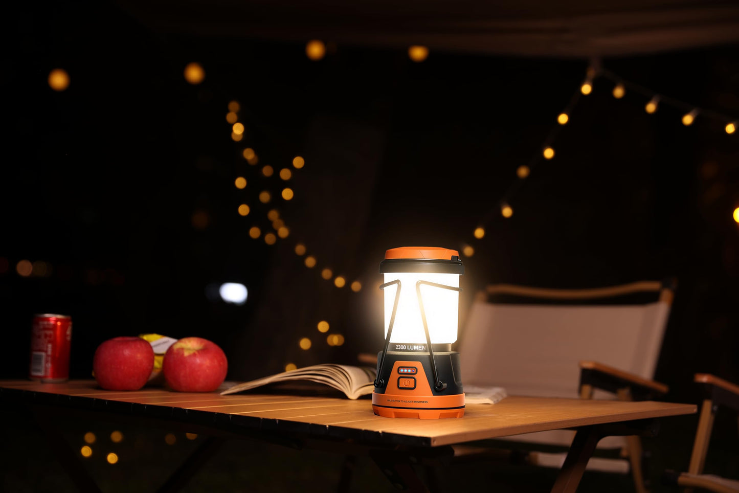 LED Camping Lantern Rechargeable, 1800LM, 4 Light Modes, 4400mAh Power Bank, IP44 Waterproof, Perfect Lantern Flashlight for Hurricane, Emergency, Power Outages, Home and More, with USB Cable (2 Pack)