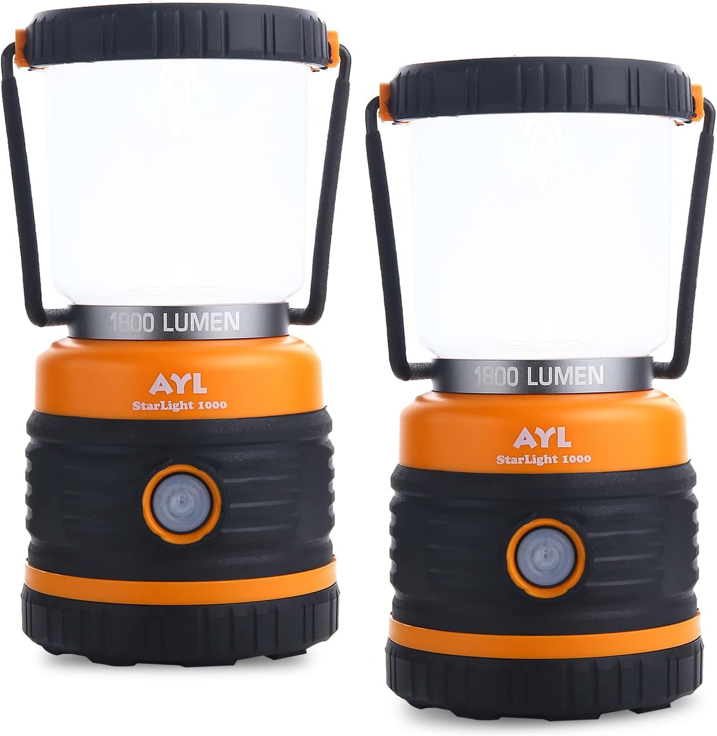 AYL LED Camping Lantern, Battery Powered LED 1800LM, 4 Camping Lights Modes, Perfect Lantern Flashlight for Hurricane, Emergency Light, Storm, Power Outages, Survival Kits, Hiking, Fishing, Tent, Home