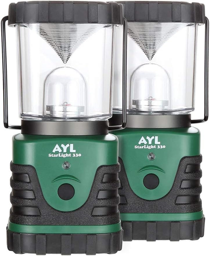 (2 Pack) AYL Starlight 700 - Water Resistant - Shock Proof - Long Lasting Up to 6 Days - 1300 Lumens Ultra Bright LED Lantern - Perfect Lantern for Hiking, Camping, Emergencies, Hurricanes, Outages