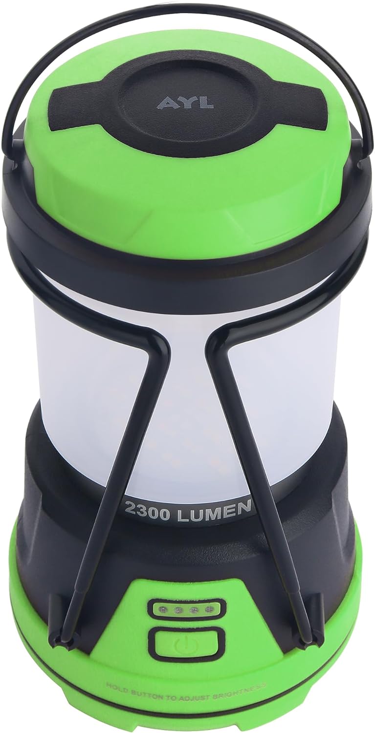 Rechargeable LED Camping Lantern - Power Outages, Hurricanes, Emergency, Hiking, Outdoor - Bright Battery Powered Electric Survival Light with Built-in Power Bank- Portable and Waterproof Camp Lantern