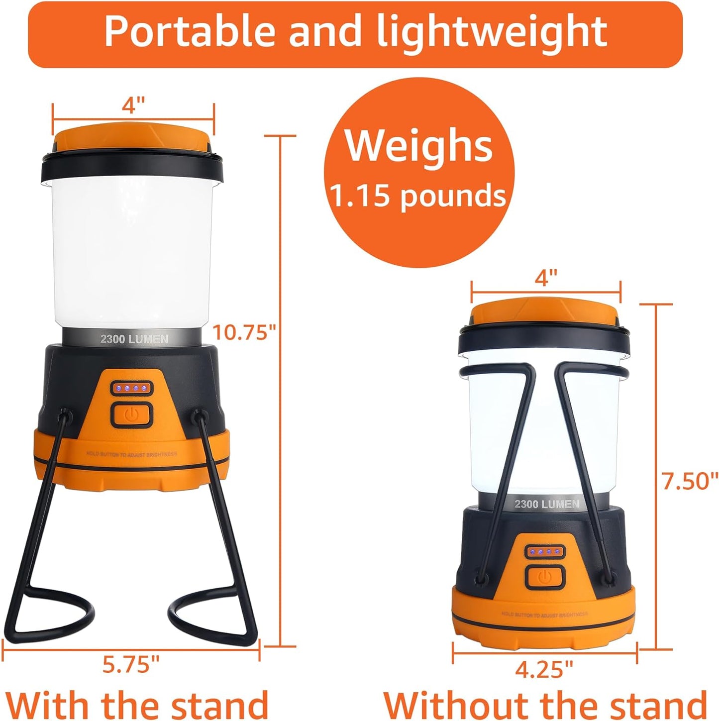 Rechargeable LED Camping Lantern - Power Outages, Hurricanes, Emergency, Hiking, Outdoor - Bright Battery Powered Electric Survival Light with Built-in Power Bank- Portable and Waterproof Camp Lantern