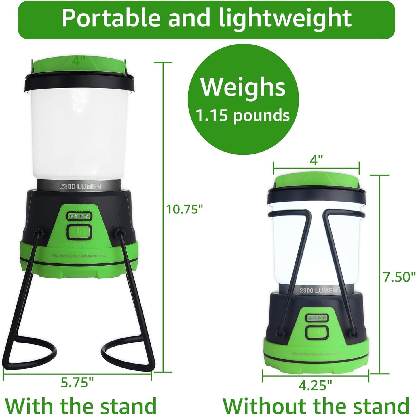 Rechargeable LED Camping Lantern - Power Outages, Hurricanes, Emergency, Hiking, Outdoor - Bright Battery Powered Electric Survival Light with Built-in Power Bank- Portable and Waterproof Camp Lantern