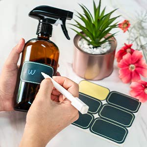 AYL Amber Glass Spray Bottles - (4 Pack) 16 oz with Labels Refillable Container for Essential Oils, Cleaning Solutions, Cleaning Products, Hair, Plant Mister, Daily Shower, Gardening or Aromatherapy