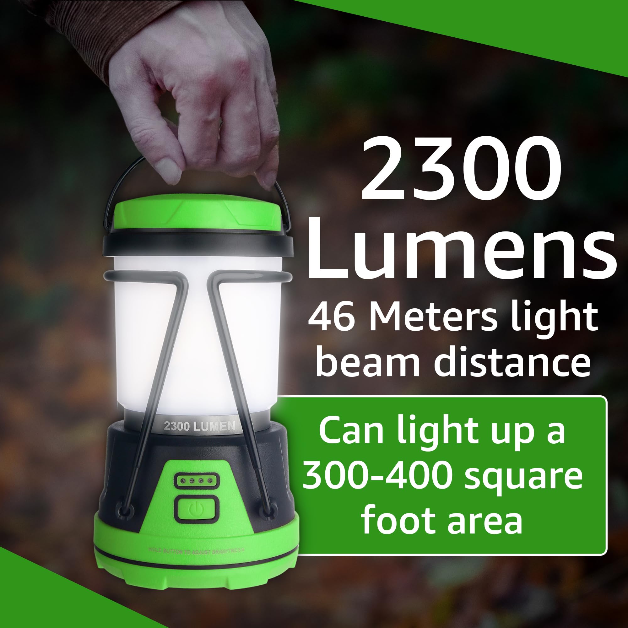 LED Camping Lantern Rechargeable, 1800LM, 4 Light Modes, 4400mAh