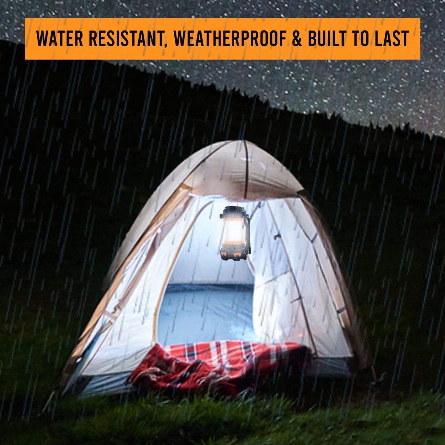 AYL LED Camping Lantern Rechargeable, Super Bright Lantern Flashlight and 360 Degree Illumination, Power Bank, IPX4 Waterproof for Hurricane Emergency Survival, Power Outages, Hiking, Home, Tent Light