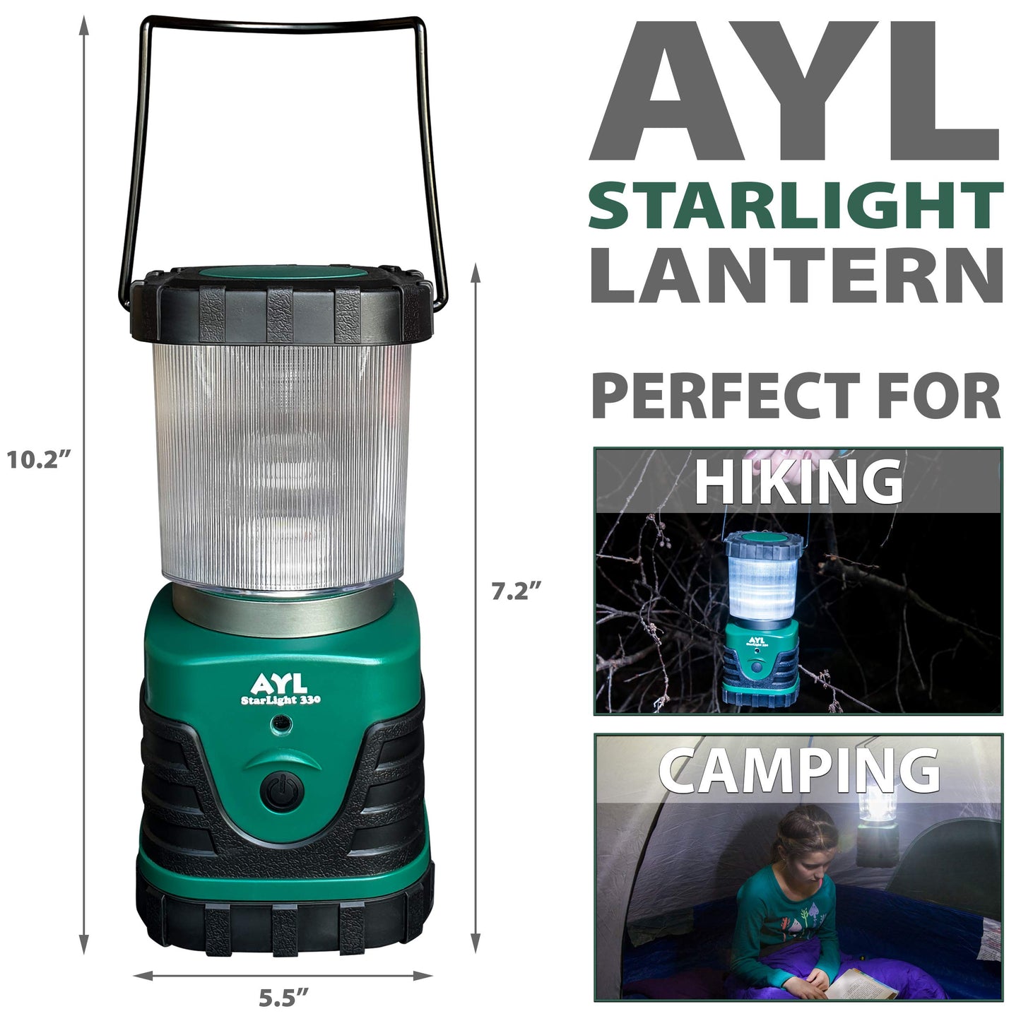 AYL Starlight 700 - Water Resistant - Shock Proof - Long Lasting Up to 6 Days Straight - 1300 Lumens Ultra Bright LED Lantern - Perfect Lantern for Hiking, Camping, Emergencies, Hurricanes, Outages