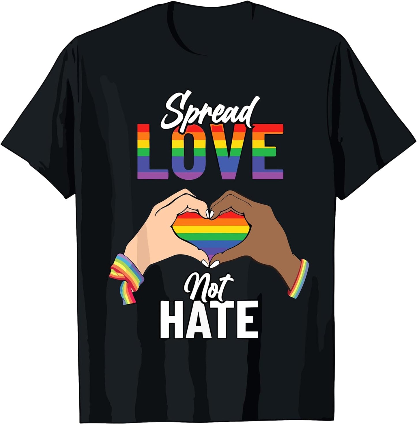 Pride Outfits for Women Shirt, Rainbow Pride Shirt, Spread Love Not Hate Pride Shirts for Woman and Men Pride Merch Tee Shirt T-Shirt